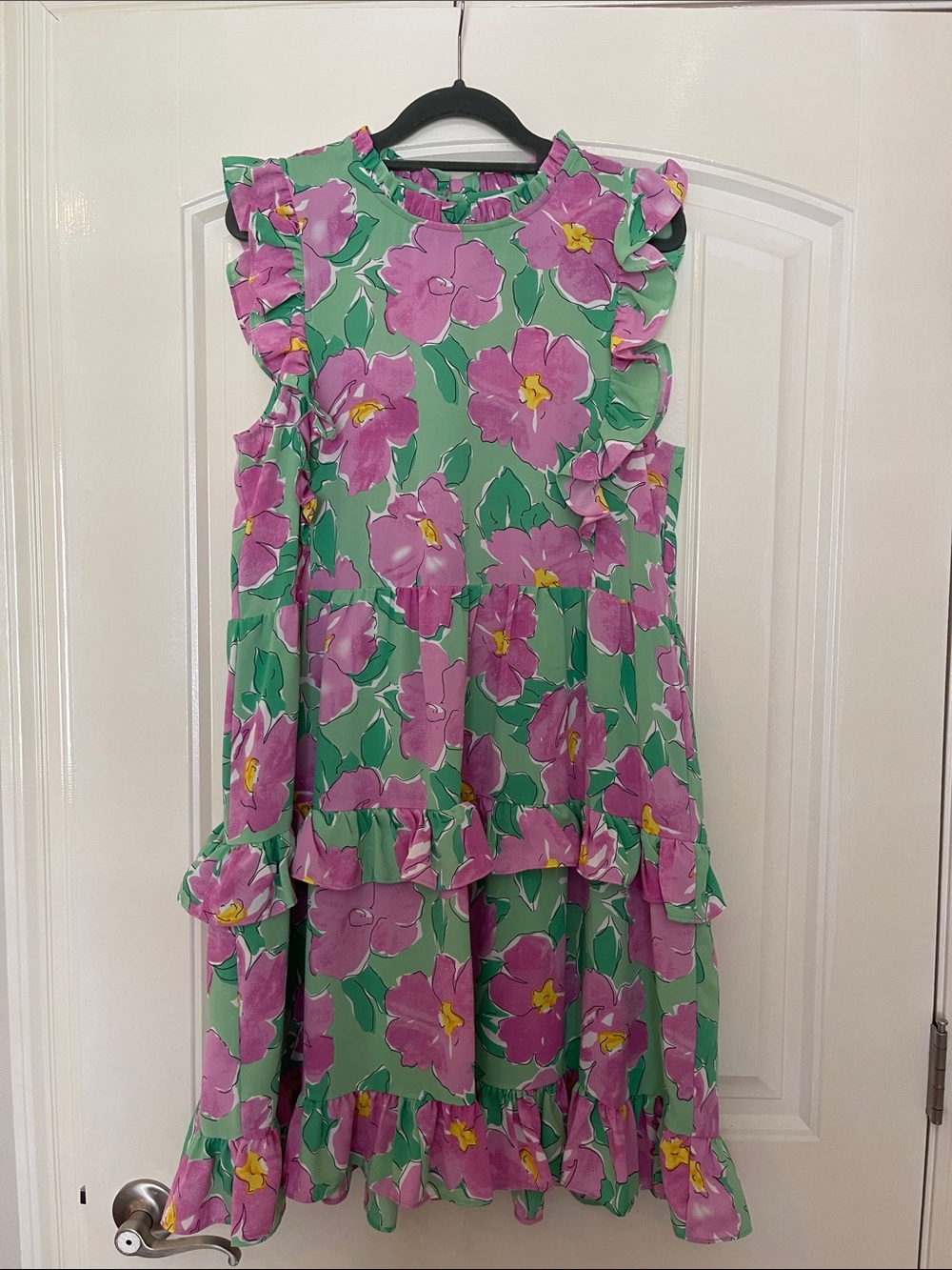 Staccato Pink Floral Lined Midi Dress